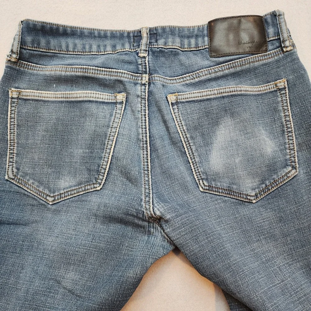 Weatherproof Vintage Fleece Lined Jeans Men's 32x32 Regular Fit Distressed Blue